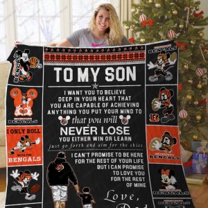 Bl – Cincinnati Bengals To My Son Quilt Blanket