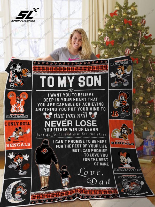 Bl – Cincinnati Bengals To My Son Quilt Blanket