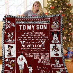 Bl – Texas A&Amp;M Aggies, To My Son Quilt Blanket