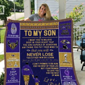 Baltimore Ravens - To My Son Quilt Blanket