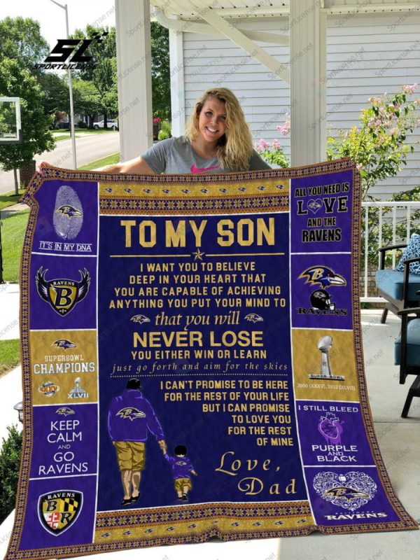 Baltimore Ravens - To My Son Quilt Blanket