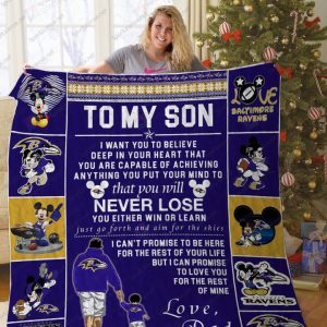 Bl – Baltimore Ravens, To My Son Quilt Blanket