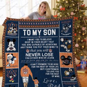 Bl – Auburn Tigers, To My Son Quilt Blanket