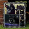 Adorable Black Cat Painting Quilt Blanket Great Customized Gifts For Birthday Christmas Thanksgiving Perfect Gifts For Cat Lover