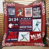 Baseball Mom Play Hard Pray Hard Quilt Blanket Great Customized Gifts For Birthday Christmas Thanksgiving Mother's Day Perfect Gifts For Baseball Lover