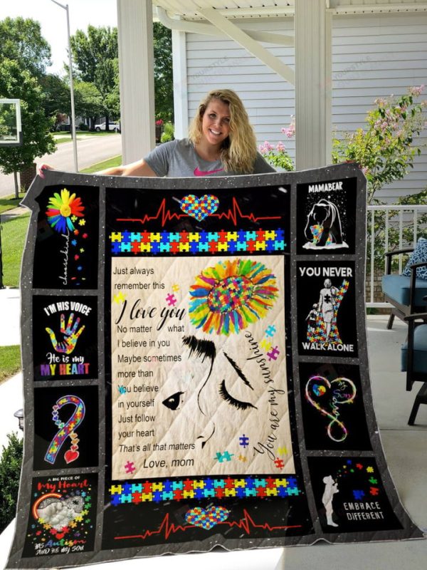 Autism You Are My Sunshine Quilt Blanket Great Customized Blanket Gifts For Birthday Christmas Thanksgiving