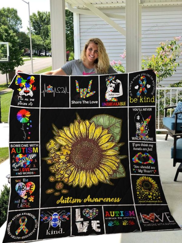 Autism You'll Never Walk Alone Quilt Blanket Great Customized Blanket Gifts For Birthday Christmas Thanksgiving