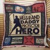 Baseball Husband Daddy Protector Hero Quilt Blanket Great Customized Gifts For Birthday Christmas Thanksgiving Father's Day Perfect Gifts For Baseball Lover