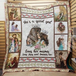 African American She's A Good Girl Loves Her Mama Quilt Blanket Great Customized Gifts For Birthday Christmas Thanksgiving Mother's Day Perfect Gifts For Black Daughter Girlfriend Wife