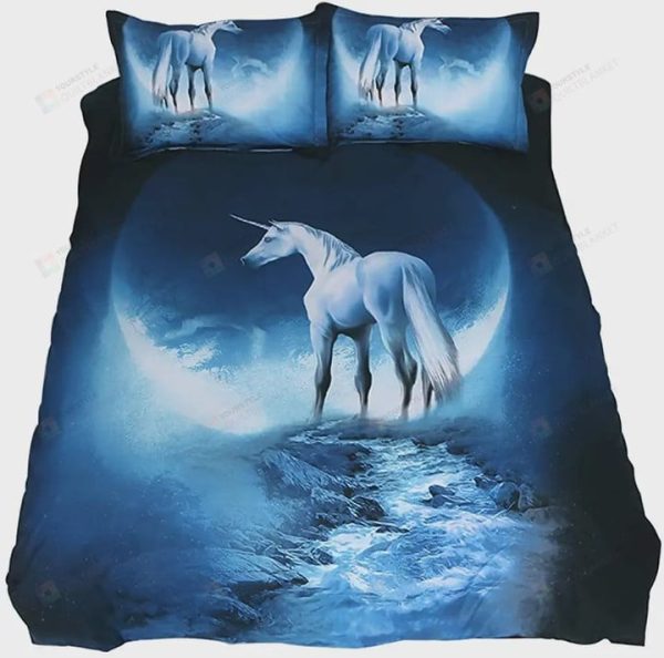 3D Duvet Cover Sets Galaxy Horse Pattern Kids Bedding Set Ultra Soft Quilt Cover for Boys, Kids and Teens (