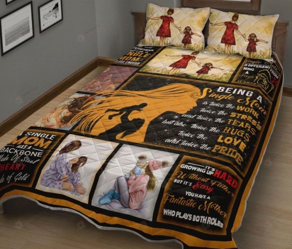 Being A Single Mom Quilt Bed Set